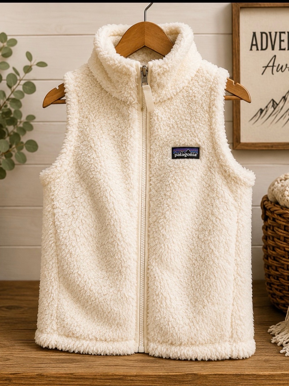 Patagonia Size XS white fleece vest